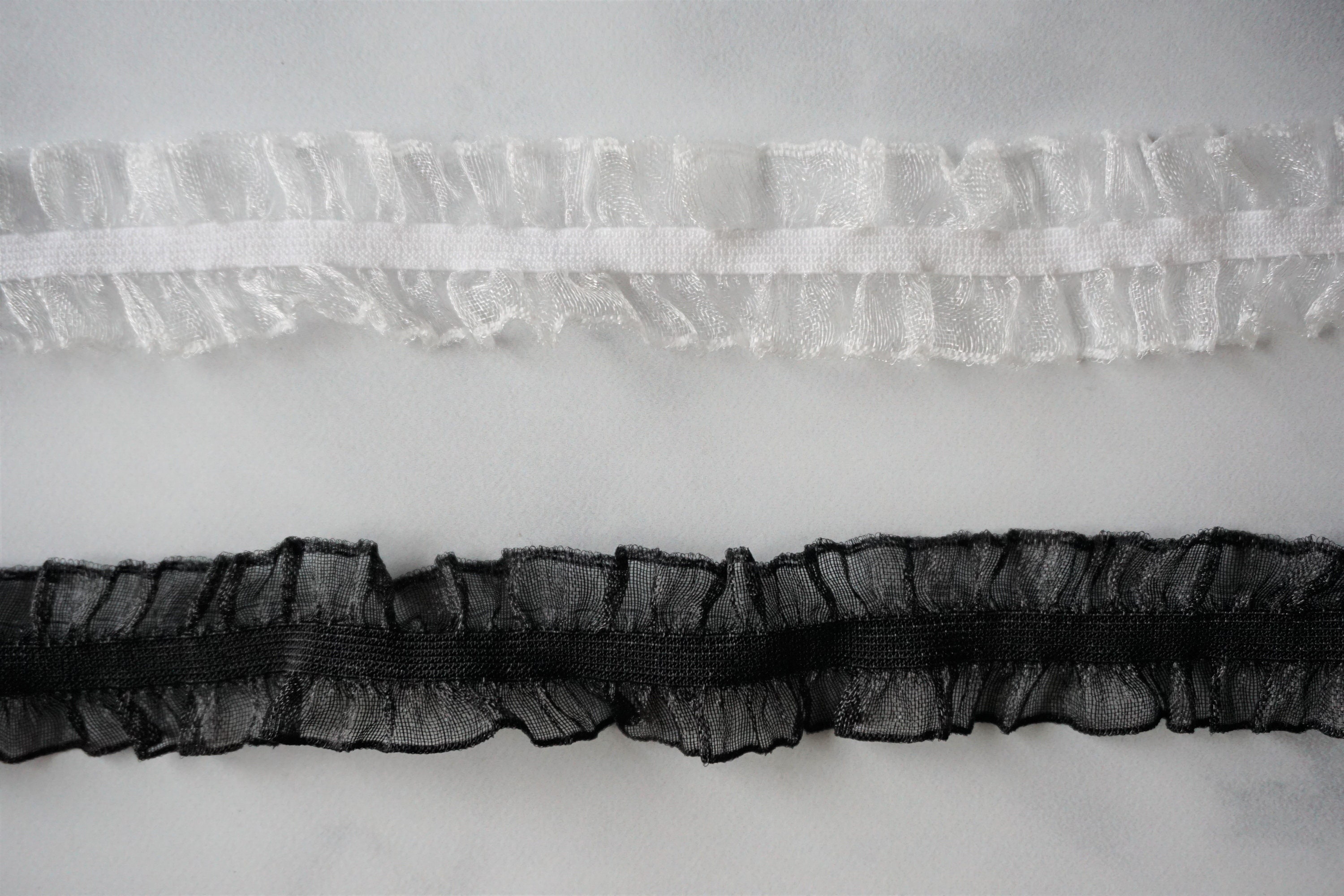 Simplicity Stretch Lace Ruffled Trim Black (2 Yards Min.) - Apparel Trims - Fabric