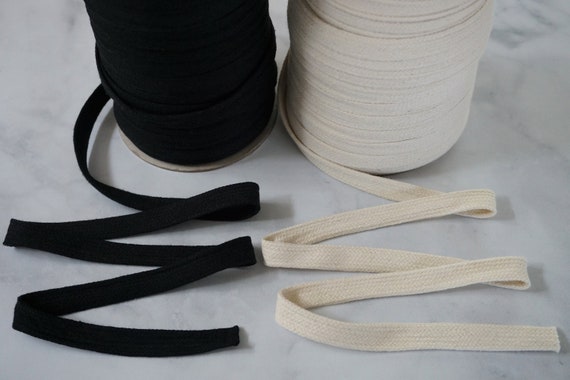 Flat Cotton Drawstring Cord Trim 3/8 Inch 10mm or 1/2 Inch 13mm Natural  Beige White or Black 100% Cotton Hoodie Sweatshirt String -  Canada