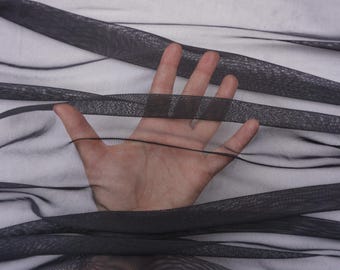 Power Mesh Fabric Black | 60 inch width | 4 Way Stretch Nylon Spandex | Half Yard or 1 Yard | Multiple Colors Available