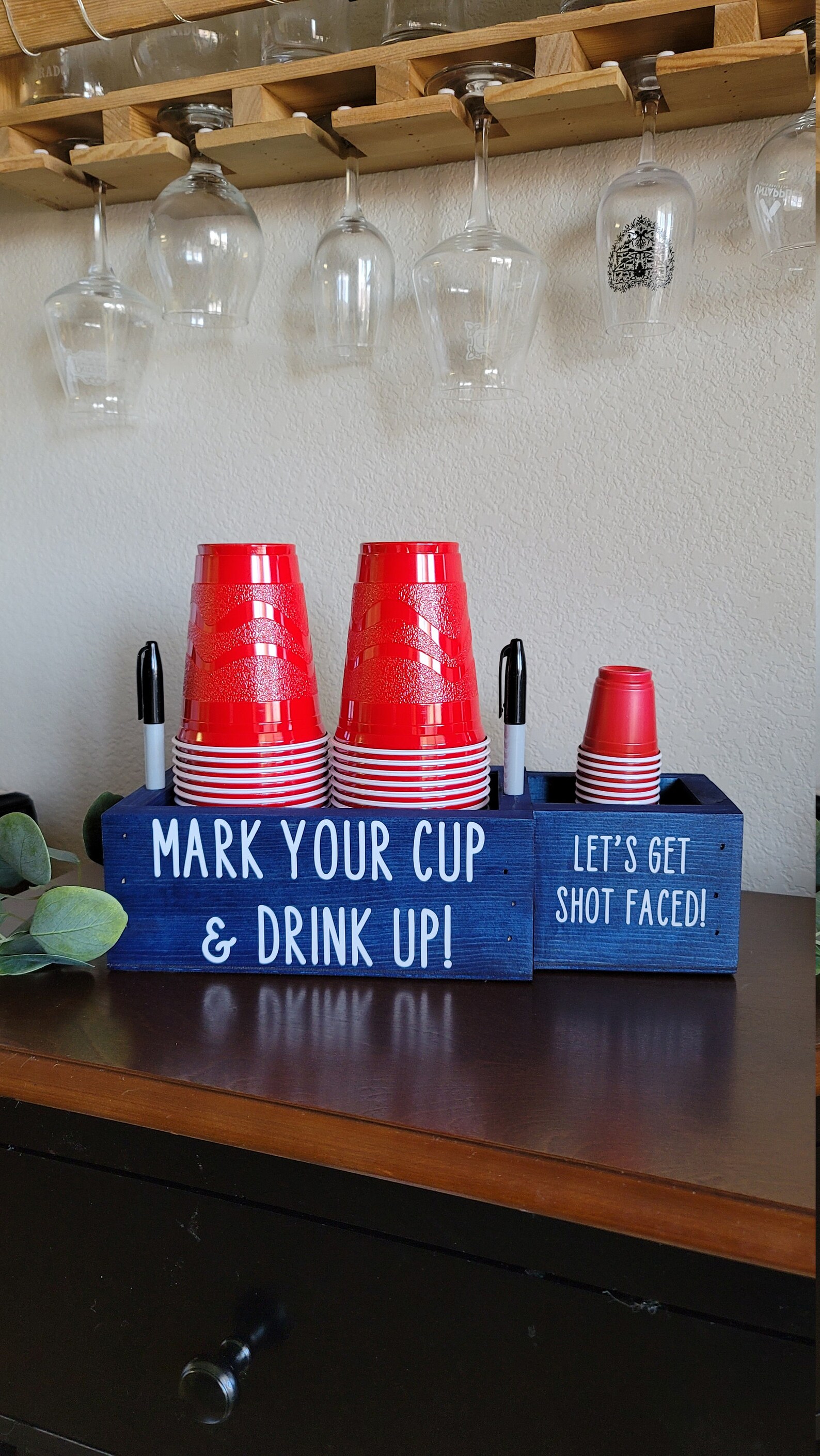Double Solo Cup Holder with Shot Holder Party Cup Dispenser Etsy