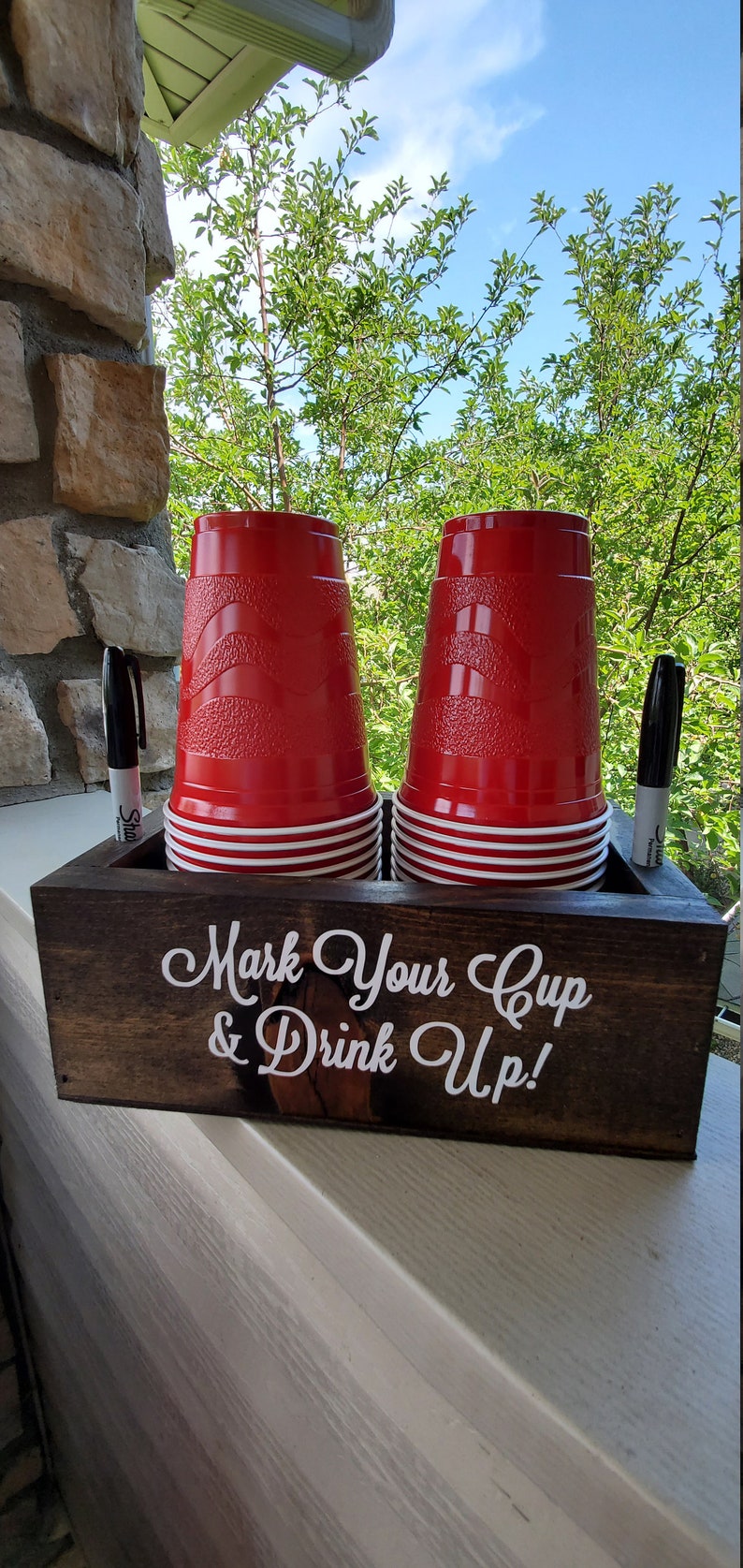 Double Solo Cup Holder with Marker Party Cup Dispenser Etsy