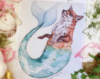 Mermaid Fox Prints