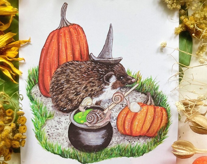 Hedgehog Witch Prints
