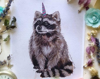 Unicorn Raccoon Prints
