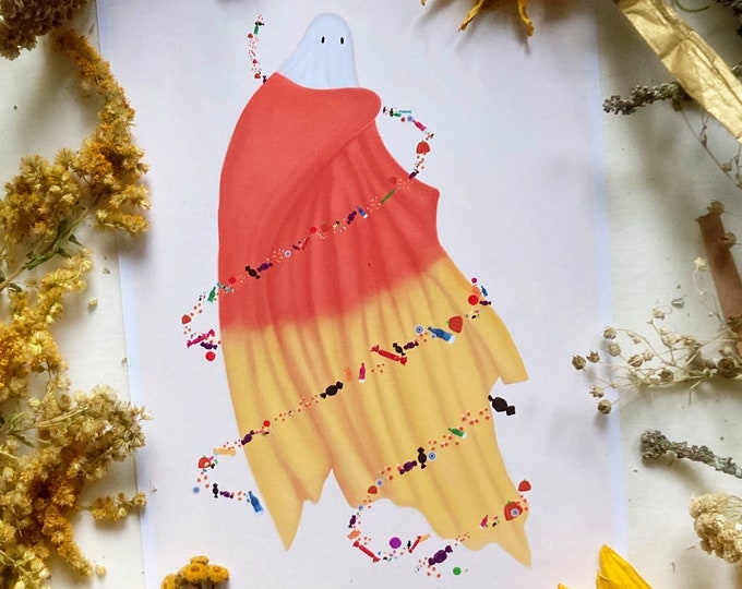 Candy Corn Ghost Prints
