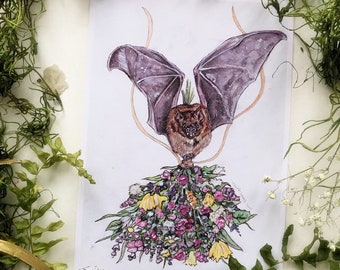 Floral Bat Prints