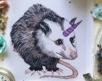 Unicorn Opossum Prints