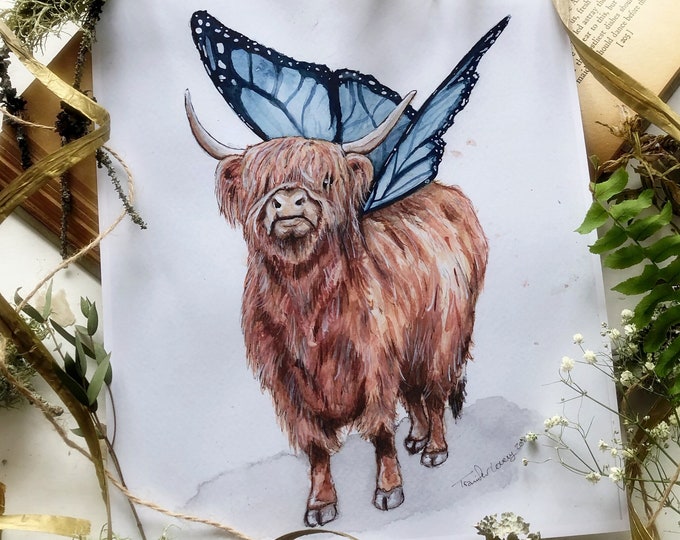 Highland Cow fairy Prints