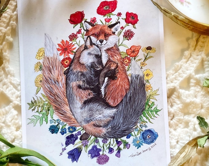 Rainbow Foxes Pride Print