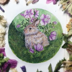 Jackalope Print - Bunny Watercolor Painting, Cute Bunny Print, Bunny Wall Art, Rabbit Wall Art, Wildlife Nursery Art, Floral Art
