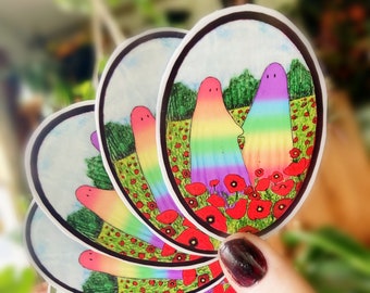 Rainbow Ghosts Stickers
