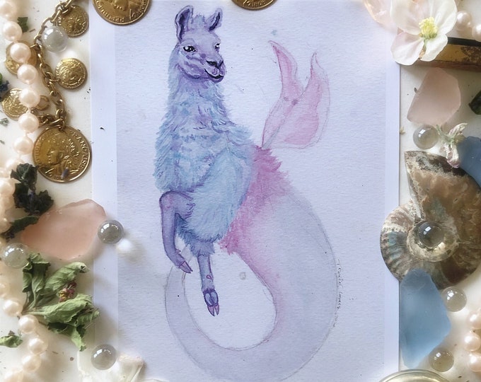 Mermaid Llama Prints