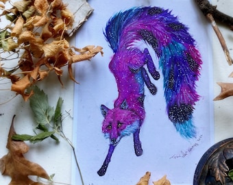 Galaxy Fox Prints