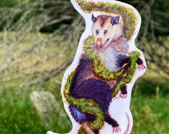 Hissing Possum Stickers | Cute Opossum Decals | Waterproof | Weatherproof Stickers | Forestcore Aesthetic | Nature Lover Gifts | Laptop
