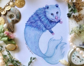 Mermaid Opossum Prints