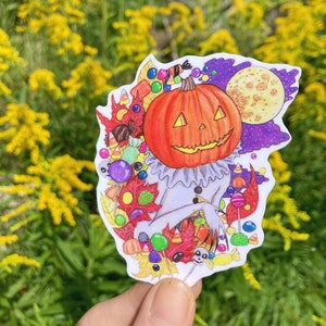 Pegatina de fantasma de Halloween, calcomanías de vinilo, pegatina de caramelo, pegatina de Halloween, arte de Jack-O-Lantern, arte de fantasmas, Halloween vintage, truco o trato