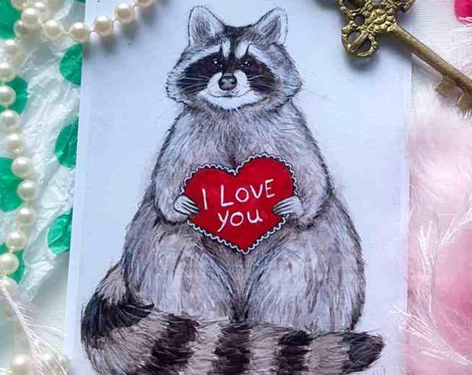 Valentine's Raccoon Prints