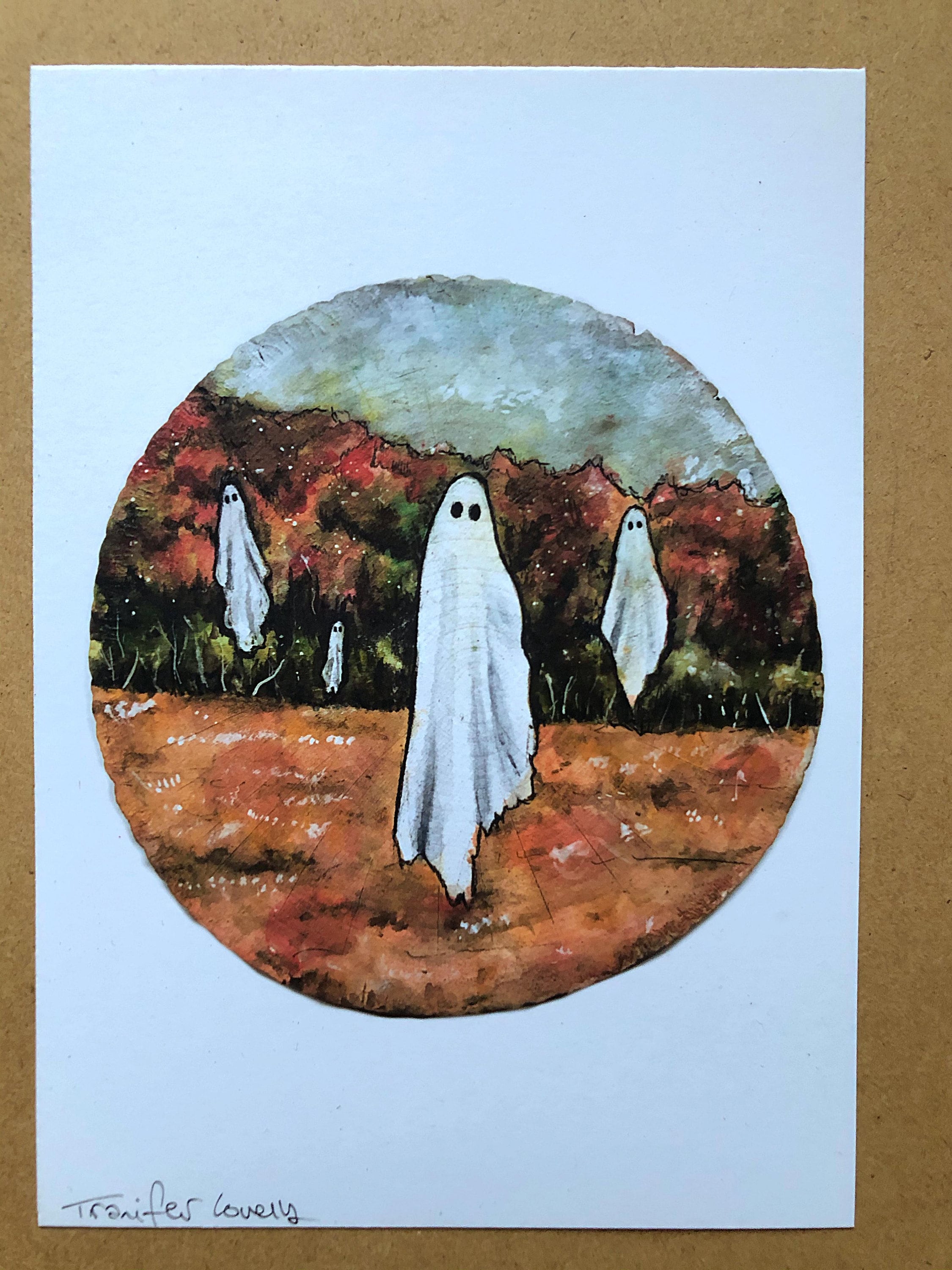 Autumn Ghosts Art Prints Watercolor Painting Ghost hq picture