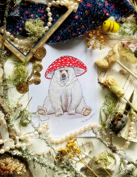 Gift Sticker : For Baby Girl Polar Bear Drawing Cute Sweet Art Print Kid  Child