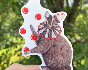 Clown Raccoon Sticker