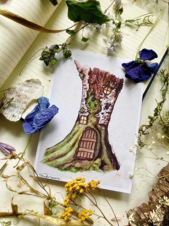 Magical Woodland, Art Prints, Fairy House, Cottagecore Art, Forest Witch,  Whimsical Woodland, Fantasy Decor, Fairy Garden, Gnome Art