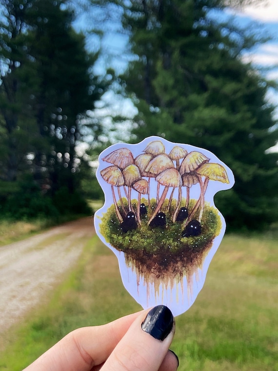 Mushroom Ghosts Sticker,  Nature Stickers, waterproof, Ghost Sticker, Moss Art, Ghost Art, Art Stickers, Forestcore Art, Mushroom Art