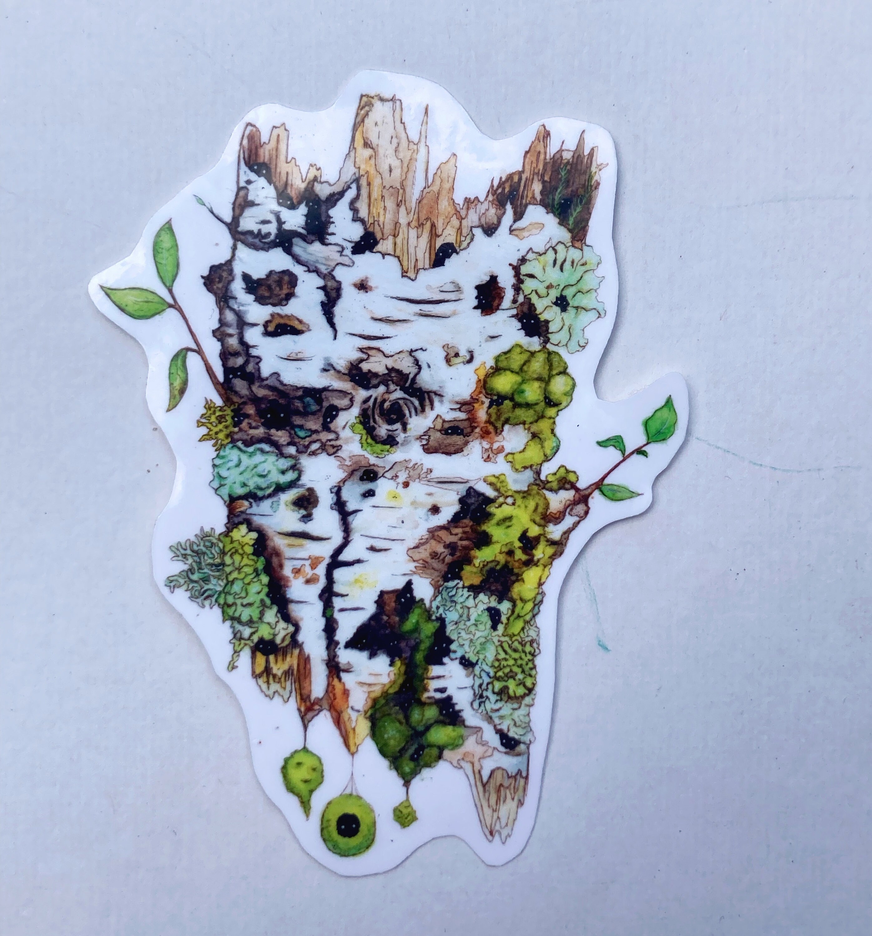 Mossy Tree Sticker, Nature Stickers, waterproof, Ghost Sticker, White  Birch, Moss Art, Ghost Art, Tree Stickers, Art Stickers, Sprites