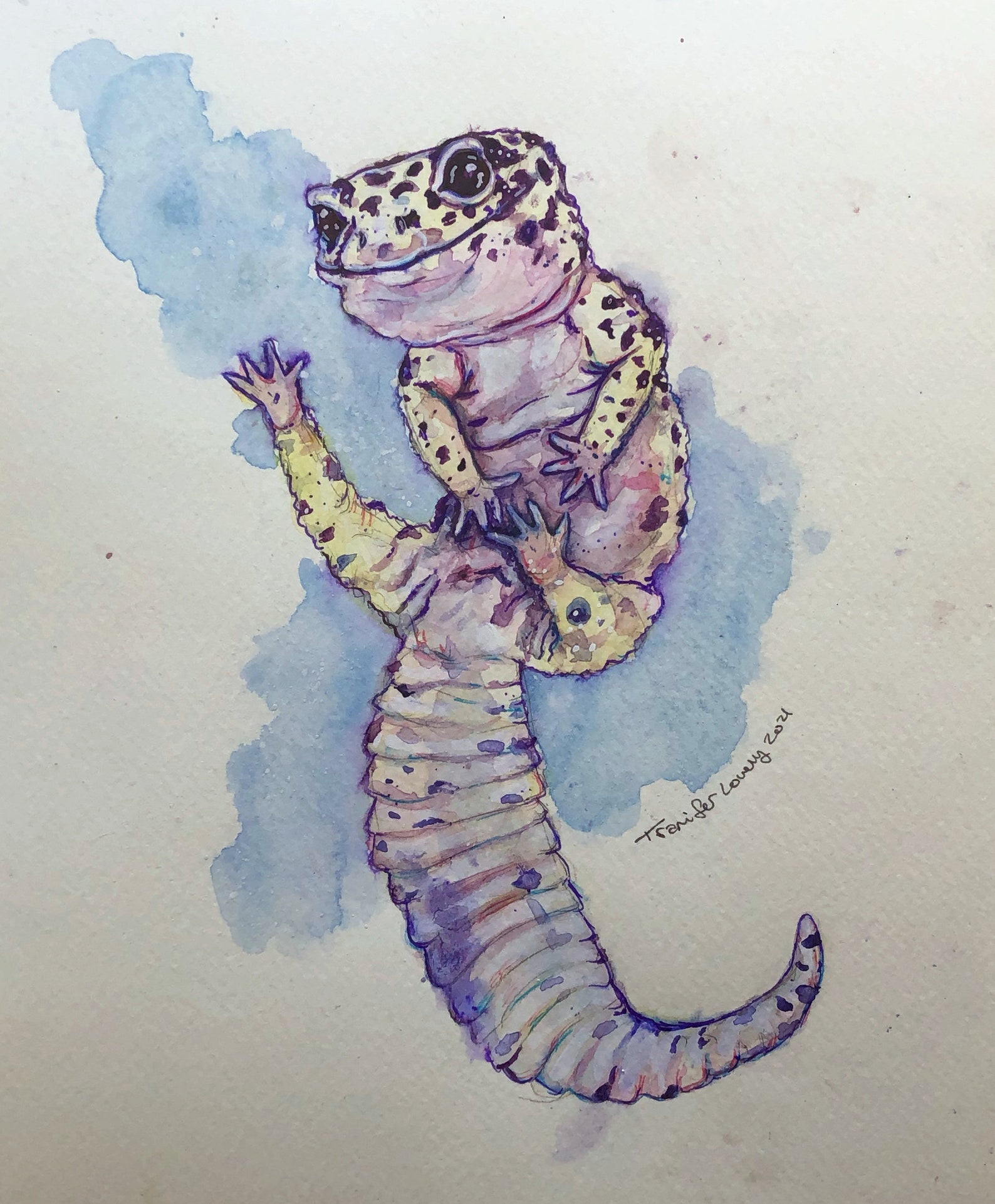 Leopard Gecko Art Original Painting Lizard Art Gecko - Etsy UK