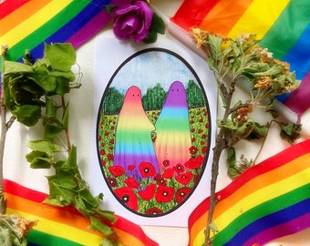 Rainbow Love Ghosts Prints
