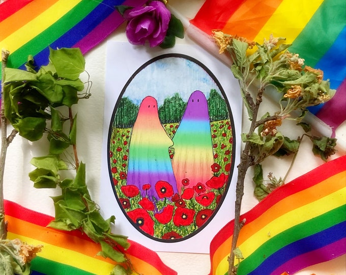 Rainbow Love Ghosts Prints