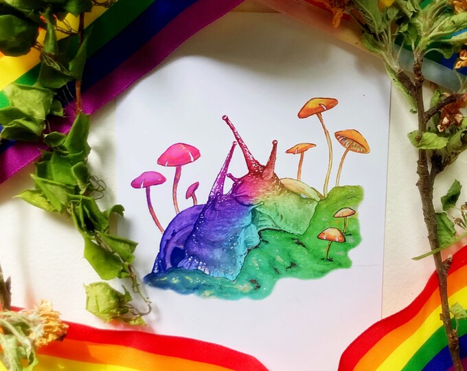 Rainbow Snail Prints