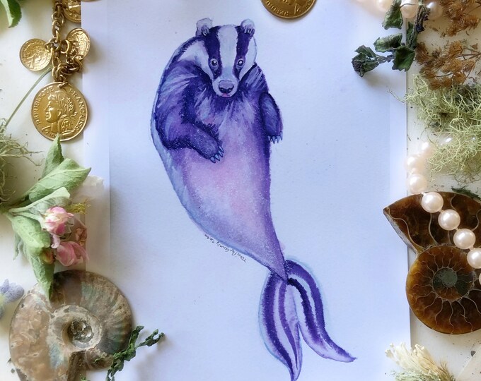 Mermaid Badger Prints