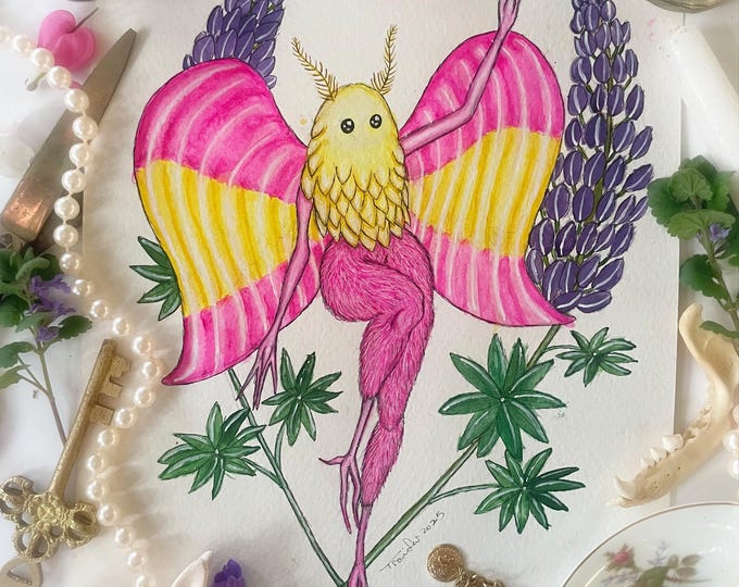 Rosy Maple Mothman Painting