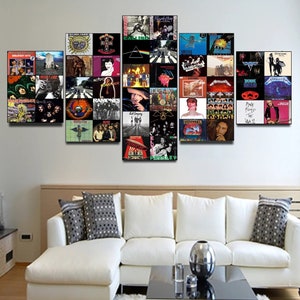 Rock Music Wall Art Framed / Rock And Roll Decor Gift Idea / Rock Music Canvas Custom / Classic Rock Art 5 Piece Poster