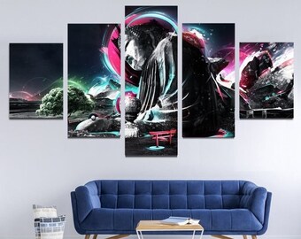 Gautama Buddha Canvas Framed / Religious Wall Art Poster / Customized Buddhism Print / Gift Idea 5 Piece