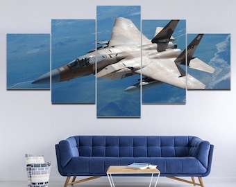McDonnell Douglas F-15 Eagle Wall Art Framed / Jet Canvas Home Decor Gift Idea 5 Piece / Jet Fighter Print Poster HD
