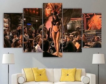Horror Tarantino Canvas Framed / Dusk till Dawn Wall Art / Salma Hayek Poster 5 Panel