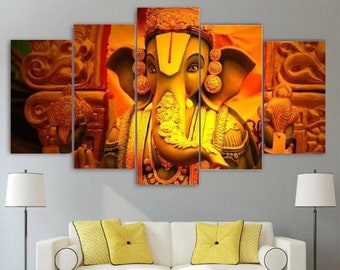 Buddha Canvas Framed Home Hindu mythology Decor Wall Art Painting Poster Framed Gift Idea 5 Piece