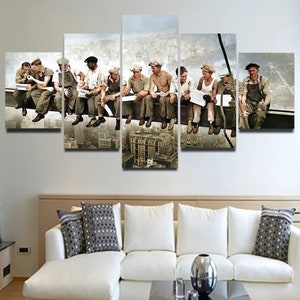 Lunch Atop A Skyscraper Canvas Framed / Vintage Wall Art / Full Color Poster Print / By Custom Canvas Magic