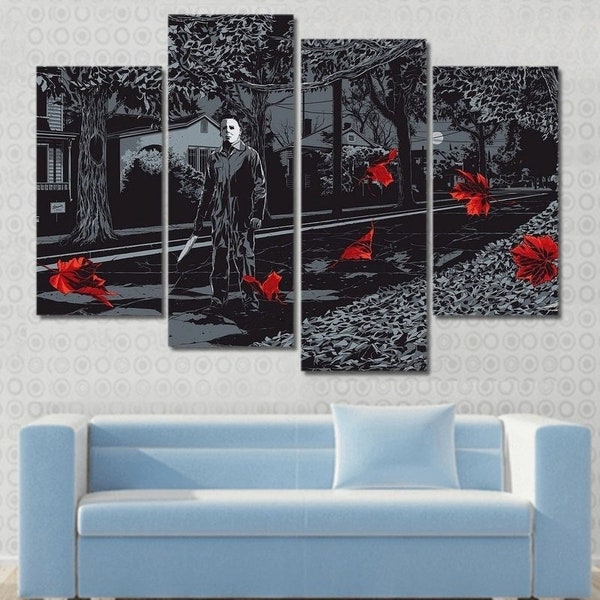 Michael Myers Poster Framed / Horror Movie Canvas Print Decor Horror Wall Art