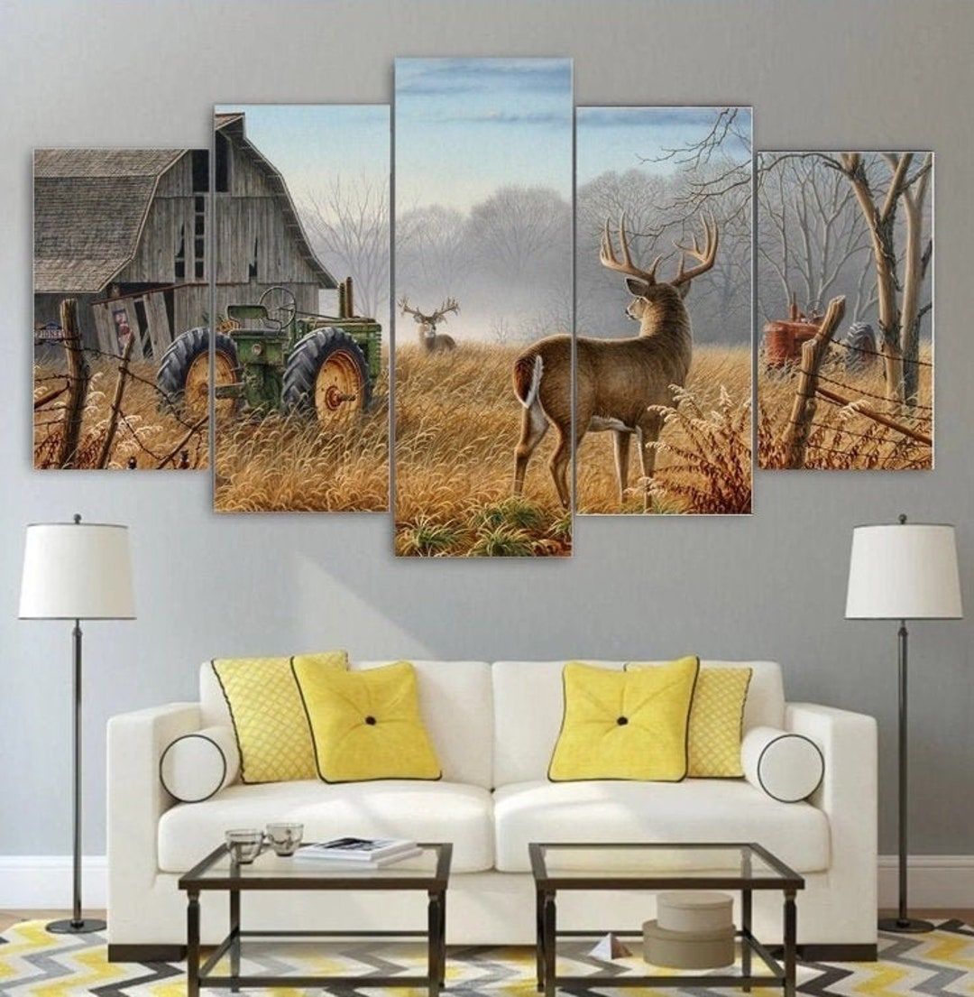 John Deere Tractor Canvas John Deere Wall Art Framed Etsy