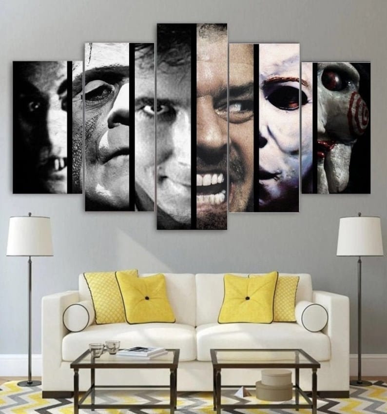 Vintage Horror Wall Art Framed Decor Scary Movie Villains Etsy