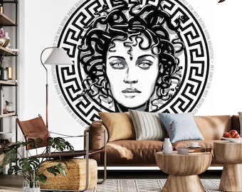 Medusa Wandbild Tapete, Peel Stick Abnehmbarer Medusa Wandkunst Aufkleber, selbstklebende Tapete