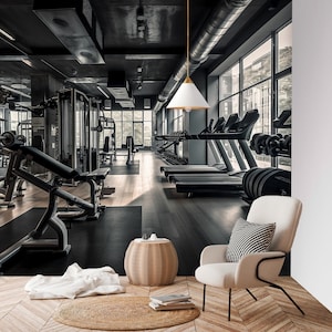 Carta da parati adesiva 3D per palestra e fitness, staccabile e rimovibile, di Funktasic Walls