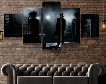 Tela de terror emoldurada / Filme de terror Arte de parede do Exorcista / Clássico de culto O Exorcista Pôster / Idéia de presente 5 peças / Por tela personalizada Magic