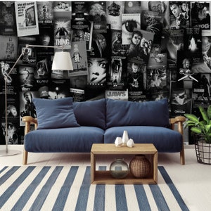 Horror Wallpaper Mural Art, Horror Collage Peel And Stick, Removable Decal Self Adhesive Horror Wall Art, by Funktasic Walls