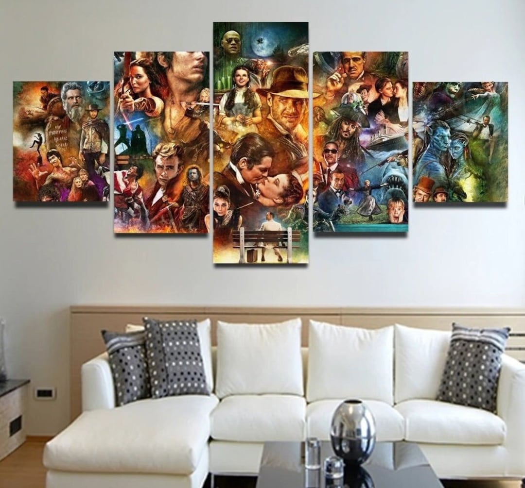 Movie Canvas Wall Art / Classic Movie Posters Framed / Movie Collage