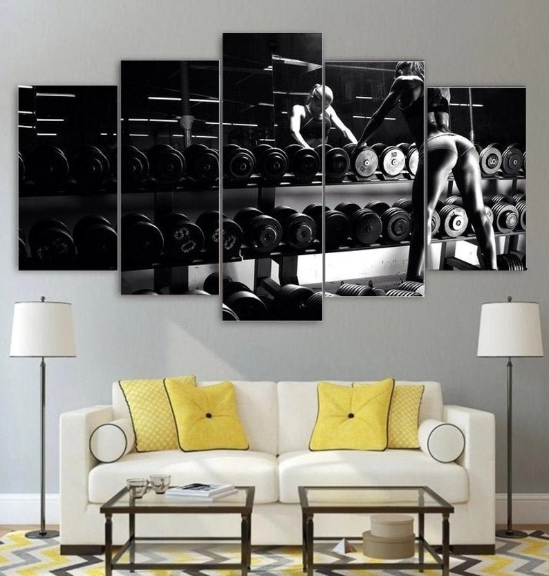 Fitness Wall Art Framed Workout Gym Home Decor Woman Sexy Etsy