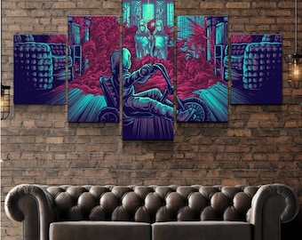 Horror Canvas Framed / Horror Movie The Shining Wall Art / Cult Classic The Shining Poster / Gift Idea 5 Piece / By Custom Canvas Magic