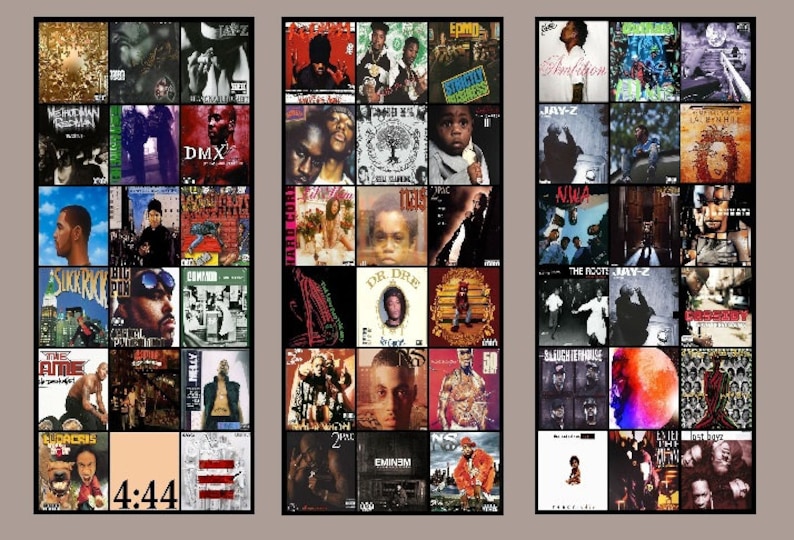 Real Hip Hop Wall Art Framed Rap Canvas Hip Hop Collage Etsy